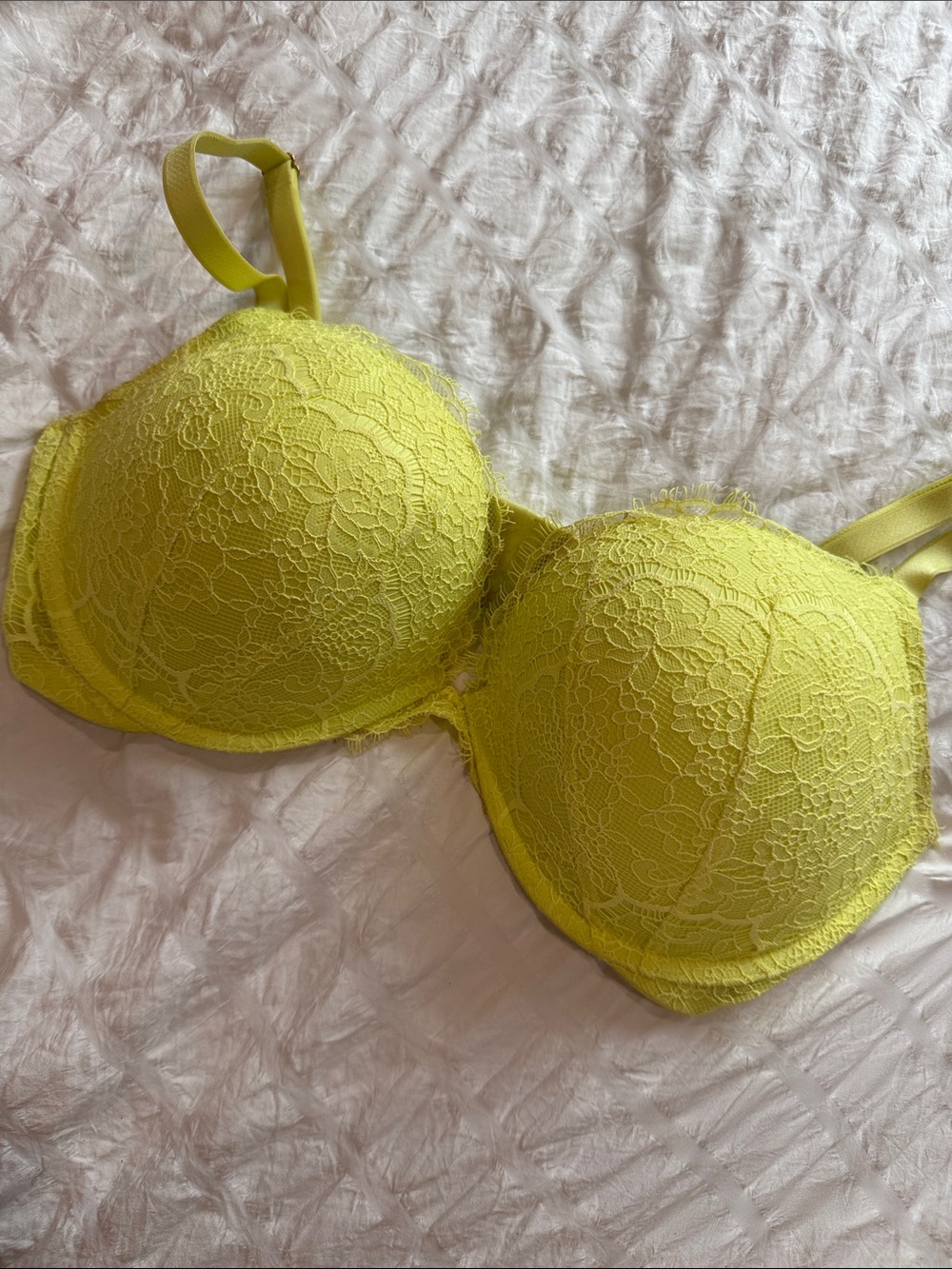 Victoria’s Secret Yellow Lace Push-Up Bra